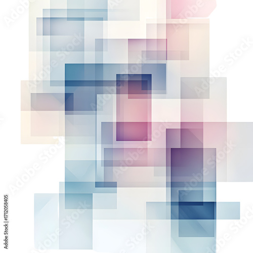 Elegant Abstract Geometric Pattern with Translucent Squares