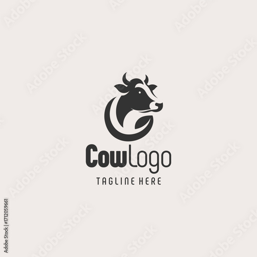 Luxury Minimalist Cow Logo Design