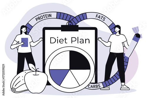 Achieve your health goals with a balanced diet plan for weight loss and overall wellness, featuring protein, fats, and carbs in perfect harmony