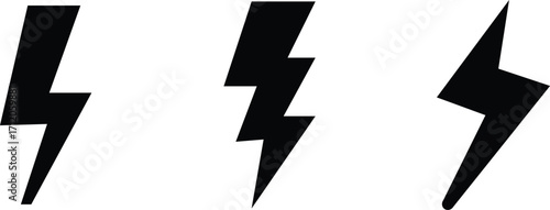 
Lightning bolt icon. Electric vector lightning logo. Electric power symbol, thunder bolt flash icon.
