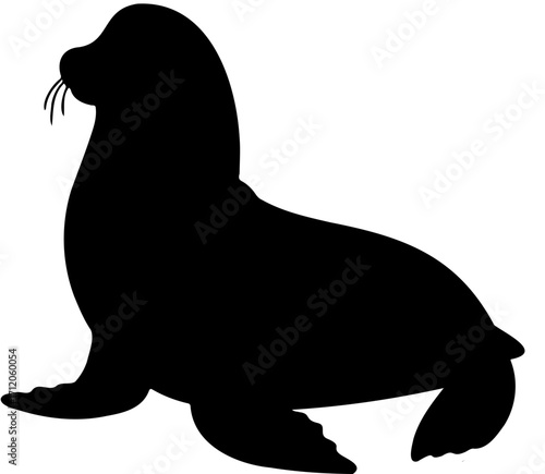sea lion silhouette vector