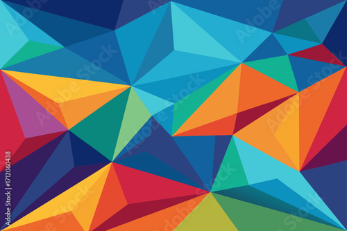 Colorful Abstract Low Poly Triangle Pattern
