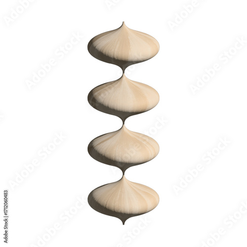 3D Parametric Surface – Stacked Double-Cone Column in Glossy Geometry