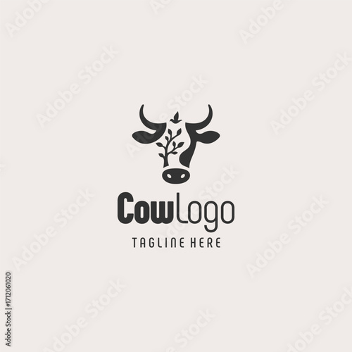 Premium Dairy Cow Logo Symbol
