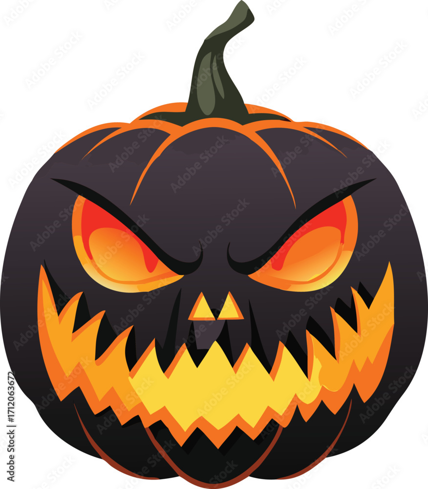 Fototapeta premium Halloween icon silhouette vector on transparent background