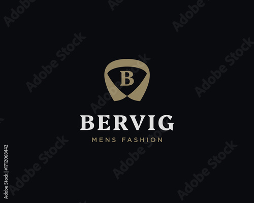 B letter suit apparel clothing monogram logo vector icon illustration