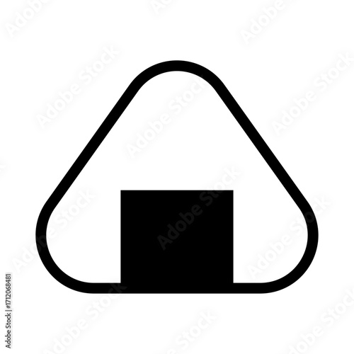 Simple Onigiri Icon – Japanese Rice Ball Outline Illustration