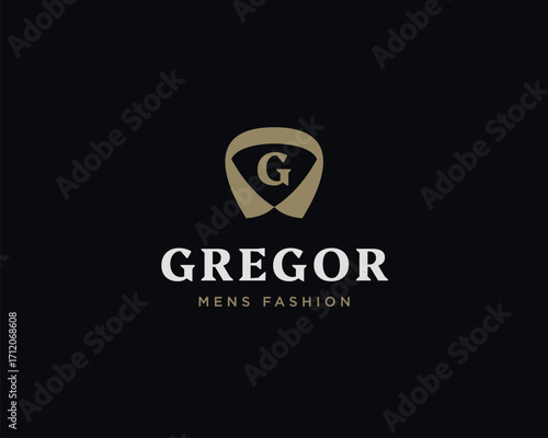 G letter suit apparel clothing monogram logo vector icon illustration