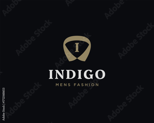 I letter suit apparel clothing monogram logo vector icon illustration