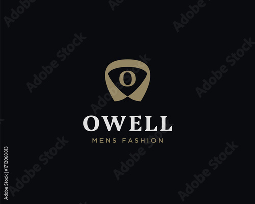 O letter suit apparel clothing monogram logo vector icon illustration