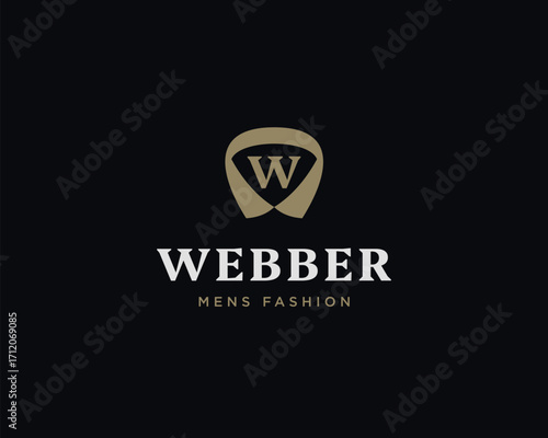 W letter suit apparel clothing monogram logo vector icon illustration