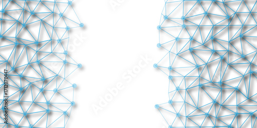 connected dot with blue line .many squares and rectangle shapes .Internet connection network high digital technology with connecting points and dot	