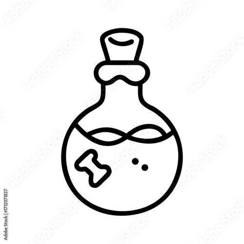 Potion Bottle With Candy Liquid Icon Line Art
