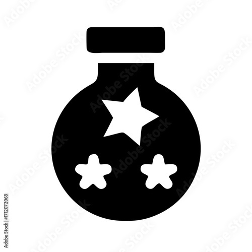 Potion Bottle With Stars Inside Icon Vector Silhouette