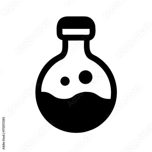 Potion Bottle With Tiny Ghost Inside Icon Vector Silhouette