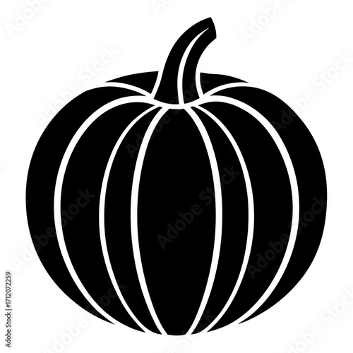 Pumpkin Side Profile Icon Vector Silhouette
