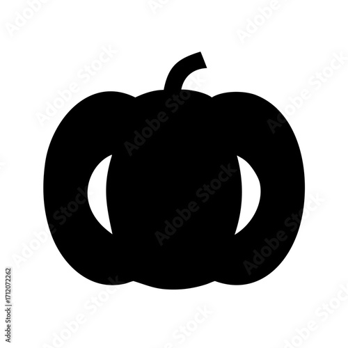 Pumpkin Silhouette Icon Vector Silhouette