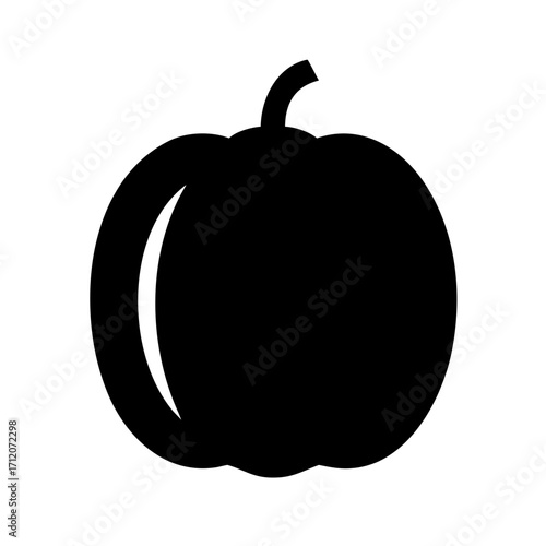 Pumpkin Silhouette Smiling Icon Vector Silhouette