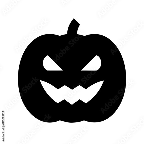 Pumpkin With Carved Teeth Icon Vector Silhouette