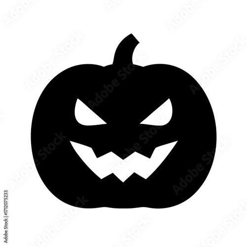 Pumpkin With Carved Teeth Icon Vector Silhouette