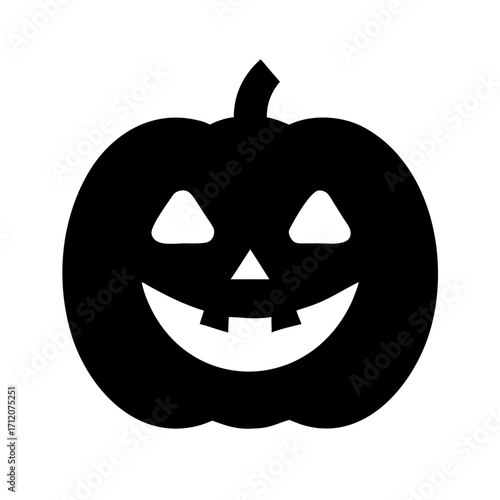Pumpkin With Carved Teeth Smiling Icon Vector Silhouette