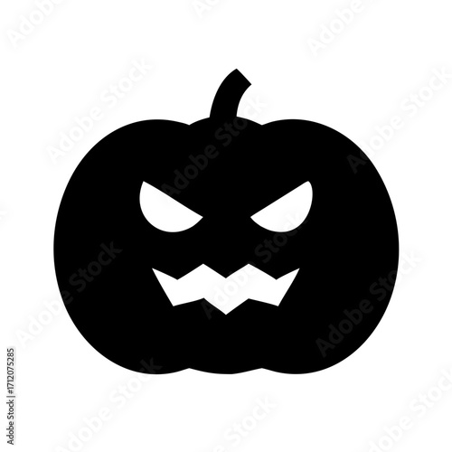 Pumpkin With Dramatic Angry Expression Icon Vector