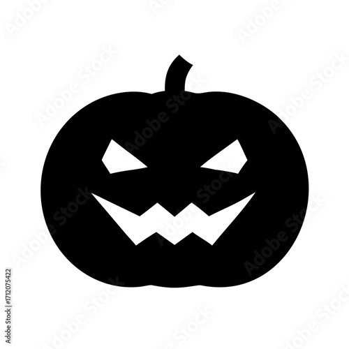 Pumpkin With Jagged Carved Mouth And Eyes Icon Vector