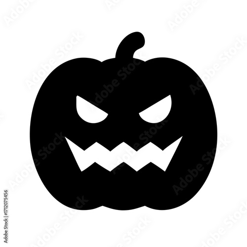 Pumpkin With Jagged Mouth Icon Vector Silhouette