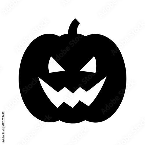 Pumpkin With Jagged Teeth Icon Vector Silhouette