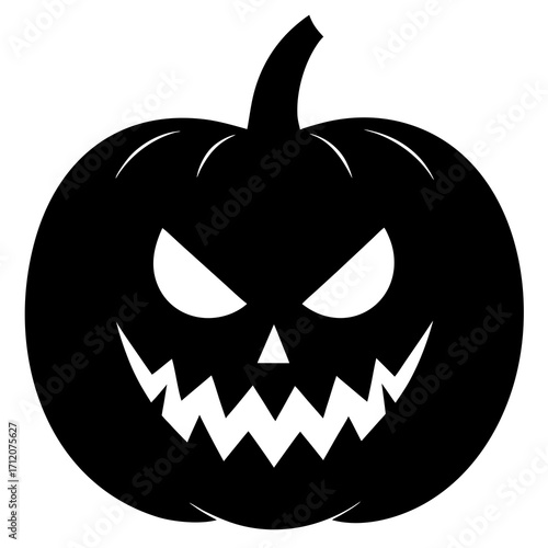 Pumpkin With Spooky Fog Icon Vector Silhouette
