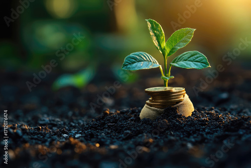 Wallpaper Mural Conceptual Representation Of Savings Growth And Business Investment Torontodigital.ca