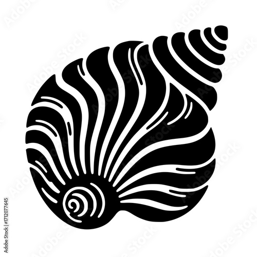 Seashell Silhouette SVG