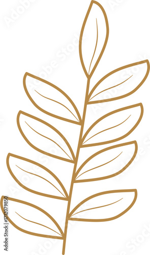 Brown Classic Illustration of Leave Vector