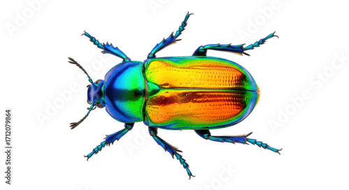 Isolated Iridescent Shiny Jewel Beetle, Jewel Scarab, Colorful Insect, Tropical Beetle