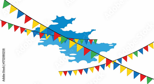 Festive bunting flags illustration