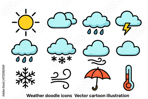 Travel India doodle concept vector cartoon illustration with transparent background, ordered travel icons set, colorful hand-drawn style for tourism and adventure design