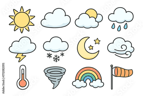 Travel India doodle concept set with colorful vector cartoon illustrations featuring iconic landmarks, cultural symbols, and travel essentials in a transparent background, ordered collection