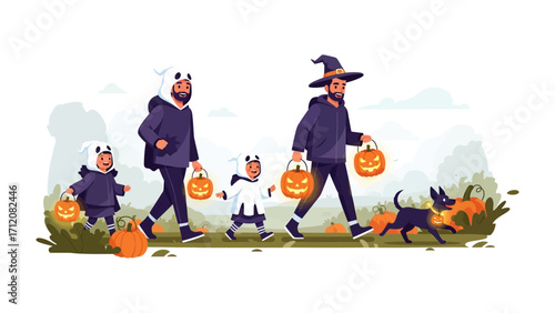 Halloween Parade: A joyous Halloween parade, filled with costumes, festive pumpkins, and a cheerful atmosphere. capturing the Halloween spirit 