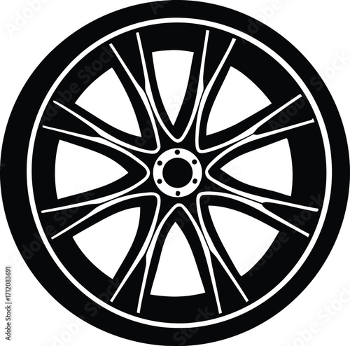 vehicle wheel with rim vector design
