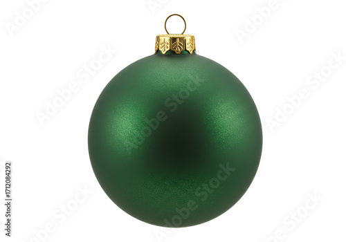Isolated round green Christmas ornament, holiday decoration, festive and celebratory season