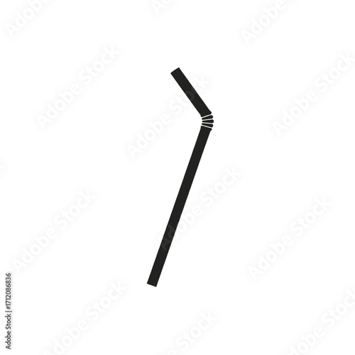Straw icon, Burger shop logo flat vector design