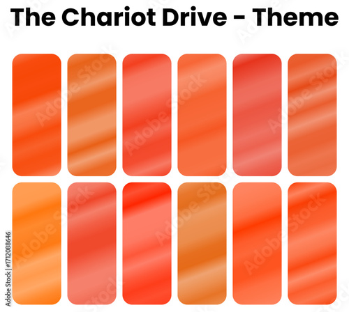 A dynamic collection of bold and adventurous gradients. The strong, high-contrast tones evoke a sense of forward motion and triumph.