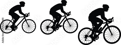 Silhouette, cyclist, road, bicycle, racing, bike, athlete, sport, competition, speed, fitness, exercise, endurance, ride, motion, pedal, outdoors, training, cycling, illustration