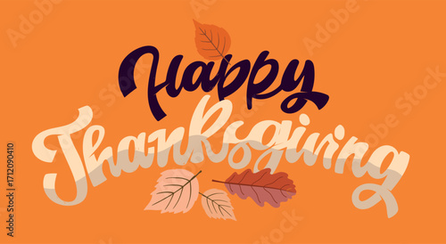 Happy ThanksGiving Day - Give thanks - cute lettering postcard template banner, 100% hand drawn vector. Lettering print for t-shirt, mug, bag.