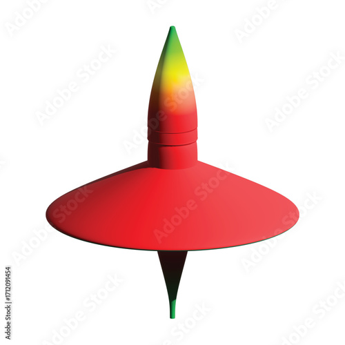 3D Spinning Top Structure – Thermal Gradient Visualization in Symmetrical Form