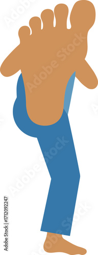 Simple Graphic of One Leg Up with Foot on Display Illustration