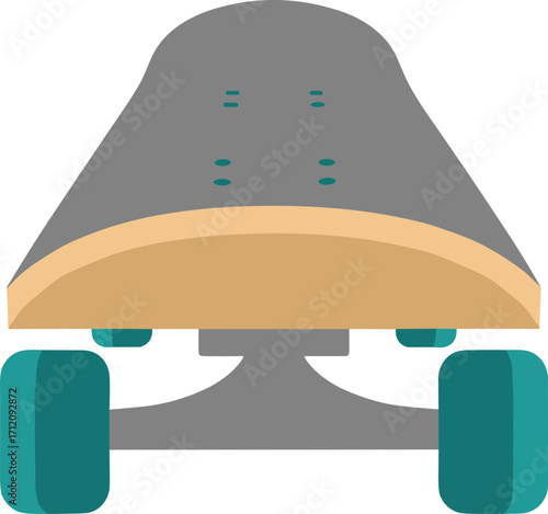 Flat Graphic Skateboard Colorful Illustration Sport Equipment Recreation Design