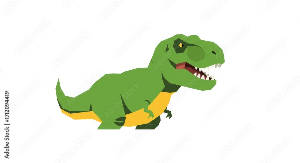 Naklejka premium Cartoon dinosaur illustration on isolated white background