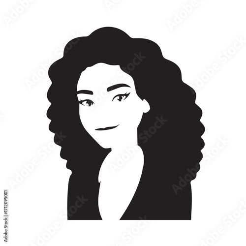 Beautiful Woman in Formal Dress Black and White Illustration Vector Art Design