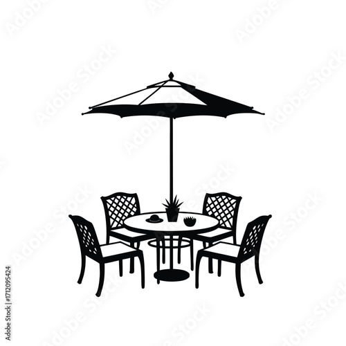 Outdoor patio table and chairs with umbrella outdoor furniture